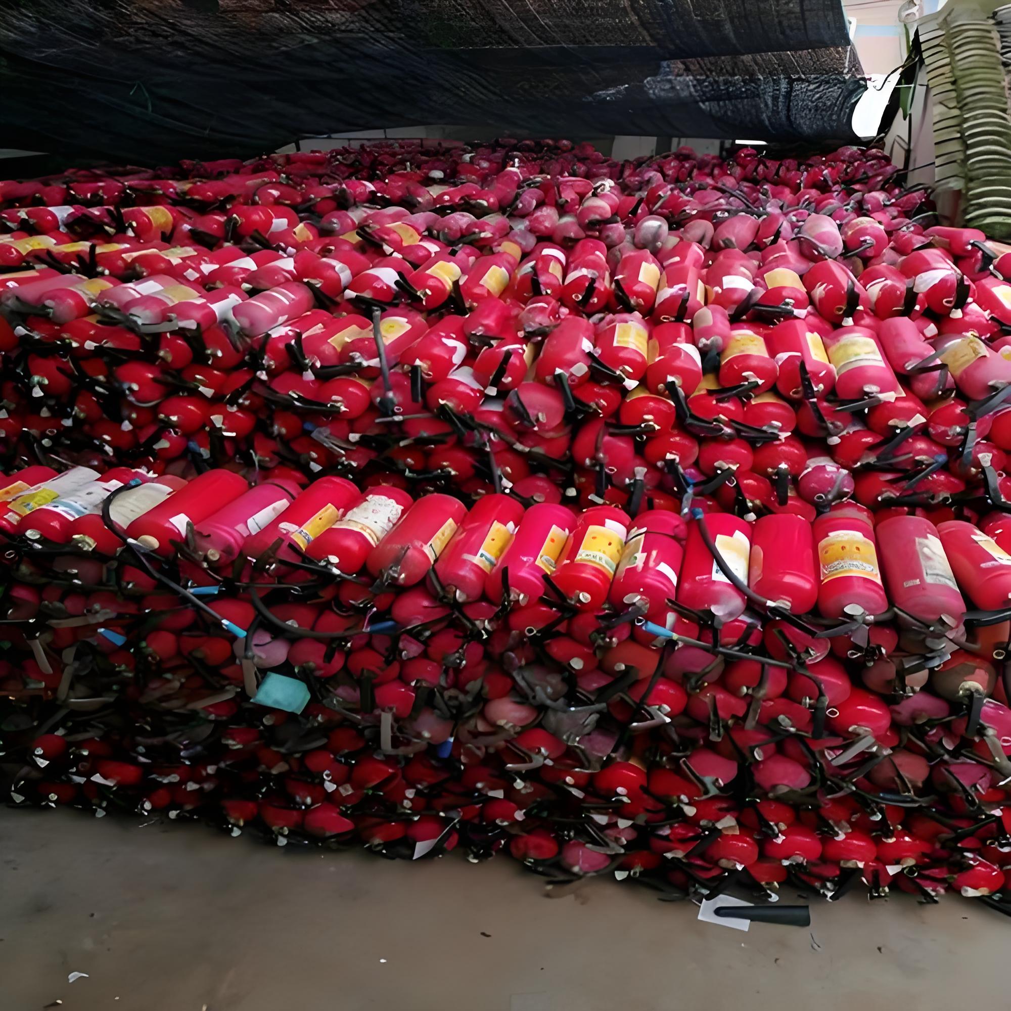 Bulk Stock of Fire Extinguishers in Warehouse
